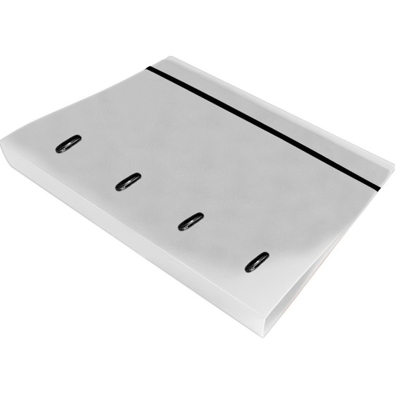 Carpeta con recambio liderpapel a4 cuadro 5mm 100 hojas 80g polipropileno 4 anillas 40mm transparente
