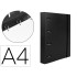 Carpeta con recambio liderpapel a4 cuadro 5mm 100 hojas 80g polipropileno 4 anillas 40mm negro opaco