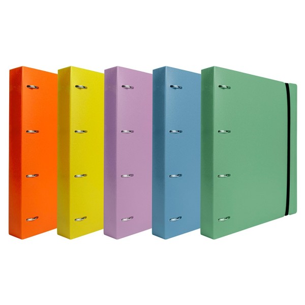 Carpeta con recambio liderpapel a4 cuadro 5mm 100 hojas 80g polipropileno 4 anillas mixtas 25mm lavanda