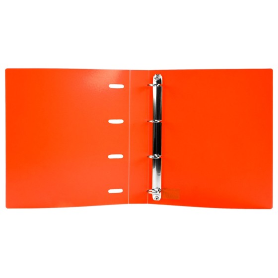 Carpeta con recambio liderpapel a4 cuadro 5mm 100 hojas 80g polipropileno 4 anillas 25mm color naranja