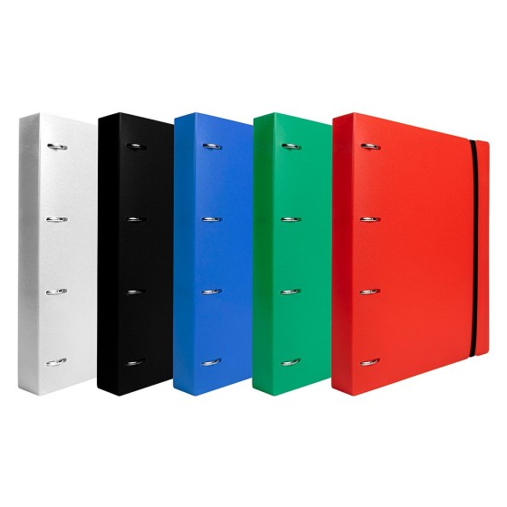 Carpeta con recambio liderpapel a4 cuadro 5mm 100 hojas 80g polipropileno 4 anillas 25mm color amarillo