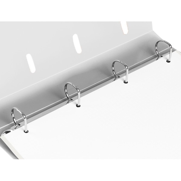 Carpeta con recambio liderpapel a4 cuadro 5mm 100 hojas 80g polipropileno 4 anillas mixtas 25mm transparente