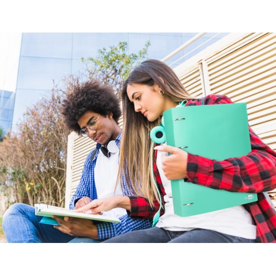 Carpeta liderpapel 4 anillas mixtas 40 mm polipropileno din a4 verde manzana opaco