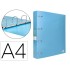 Carpeta liderpapel 4 anillas mixtas 40 mm polipropileno din a4 celeste opaco