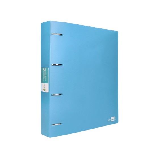 Carpeta liderpapel 4 anillas mixtas 40 mm polipropileno din a4 celeste opaco