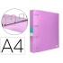 Carpeta liderpapel 4 anillas mixtas 40 mm polipropileno din a4 lavanda opaco
