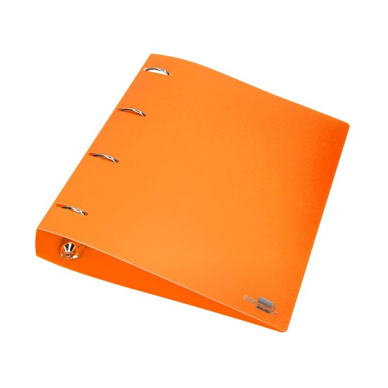 Carpeta liderpapel 4 anillas mixtas 40 mm polipropileno din a4 naranja fluor opaco