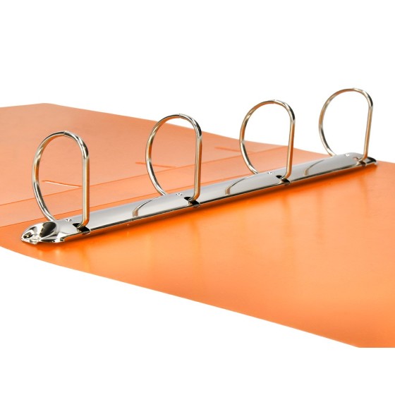 Carpeta liderpapel 4 anillas mixtas 40 mm polipropileno din a4 naranja fluor opaco