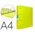 Carpeta liderpapel 4 anillas mixtas 40 mm polipropileno din a4 amarillo fluor opaco