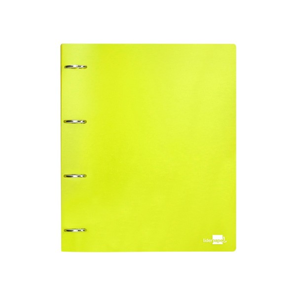 Carpeta liderpapel 4 anillas mixtas 40 mm polipropileno din a4 amarillo fluor opaco