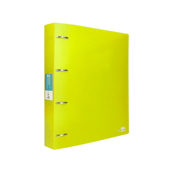 Carpeta liderpapel 4 anillas mixtas 40 mm polipropileno din a4 amarillo fluor opaco