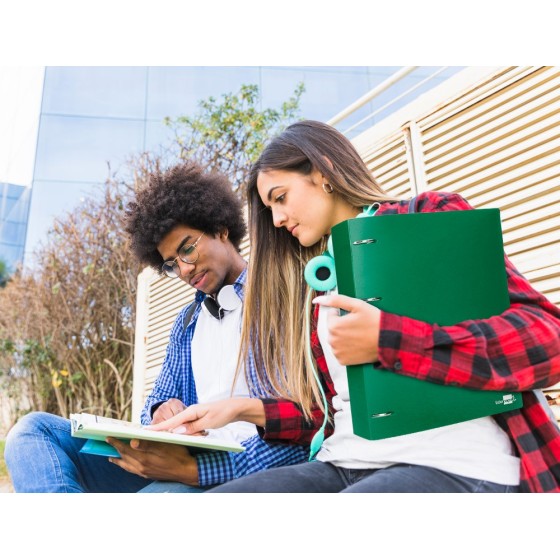 Carpeta liderpapel 4 anillas mixtas 40 mm polipropileno din a4 verde translucido