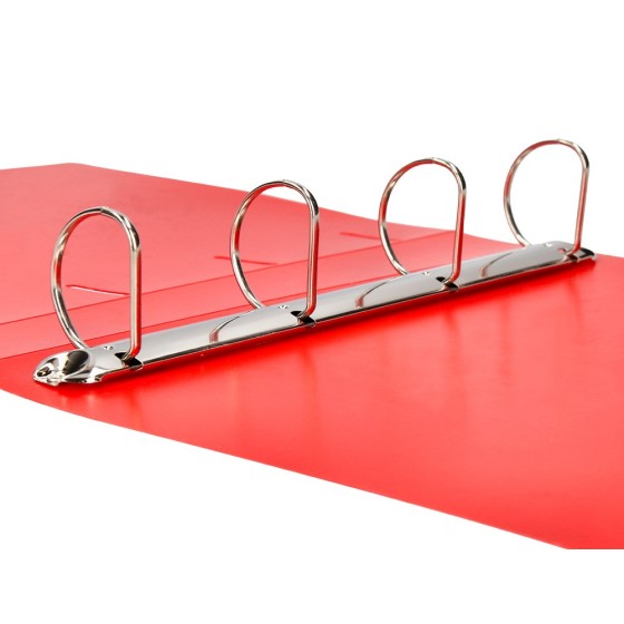 Carpeta liderpapel 4 anillas mixtas 40 mm polipropileno din a4 rojo translucido