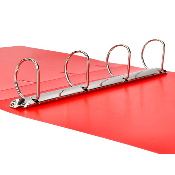 Carpeta liderpapel 4 anillas mixtas 40 mm polipropileno din a4 rojo translucido