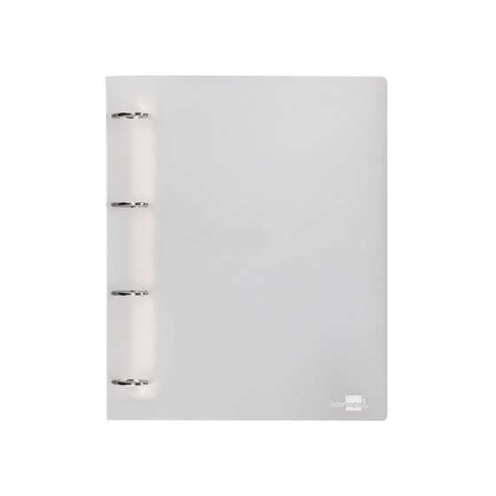 Carpeta liderpapel 4 anillas mixtas 40 mm polipropileno din a4 transparente