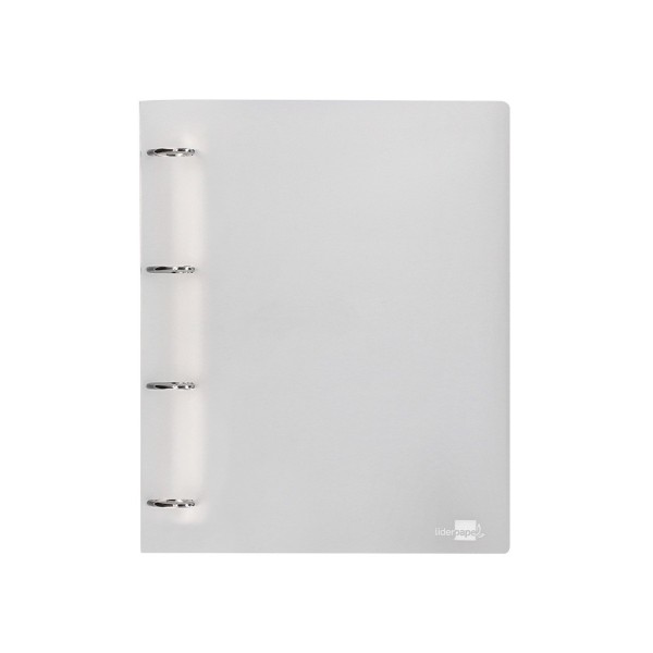 Carpeta liderpapel 4 anillas mixtas 40 mm polipropileno din a4 transparente