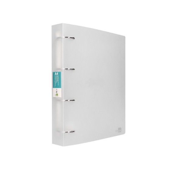Carpeta liderpapel 4 anillas mixtas 40 mm polipropileno din a4 transparente