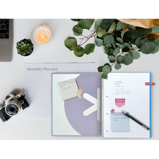 Cuaderno espiral liderpapel a4 micro antartik tapa forrada 120h 100 gr horizontal 5 banda4 taladros color lavanda