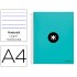 Cuaderno espiral liderpapel a4 micro antartik tapa forrada 120h 100 gr horizontal 5 banda4 taladores color menta