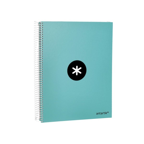 Cuaderno espiral liderpapel a4 micro antartik tapa forrada 120h 100 gr horizontal 5 banda4 taladores color menta