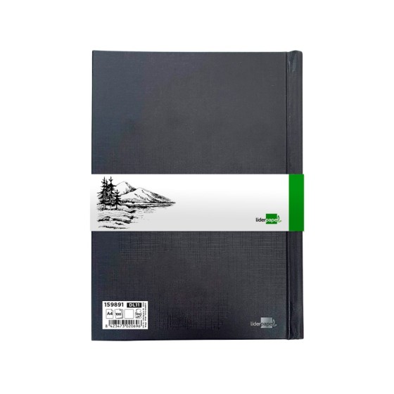 Bloc dibujo liderpapel esbozos encuadernado din a4 210x297 mm 100 hojas 100 g/m2 color negro