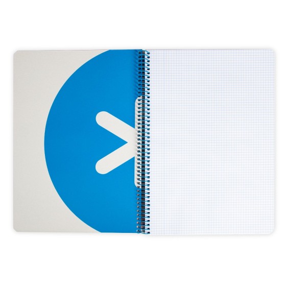 Cuaderno espiral liderpapel a4 antartik tapa dura 80h 90gr cuadro 4mm con margen color rojo