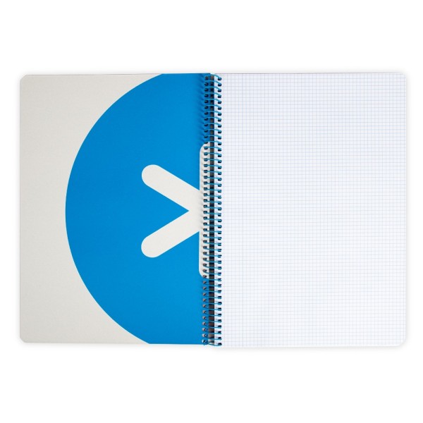 Cuaderno espiral liderpapel a4 antartik tapa dura 80h 90gr cuadro 4mm con margen color rojo