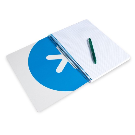 Cuaderno espiral liderpapel a4 antartik tapa dura 80h 90gr cuadro 4mm con margen color rojo