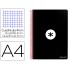 Cuaderno espiral liderpapel a4 antartik tapa dura 80h 90gr cuadro 4mm con margen color negro