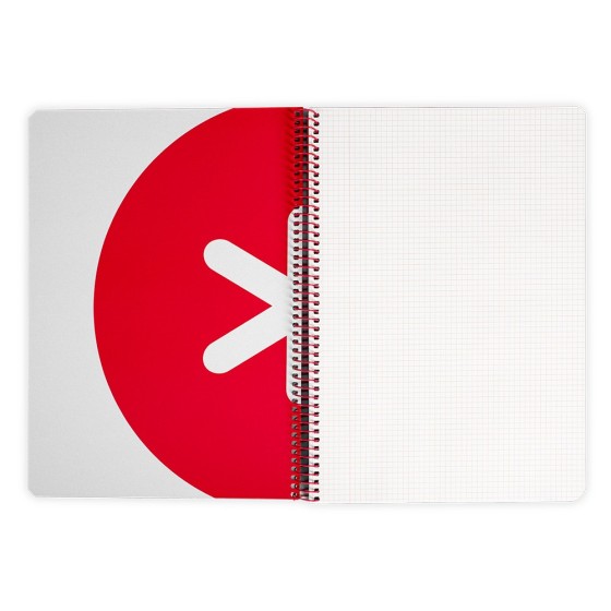 Cuaderno espiral liderpapel a4 antartik tapa dura 80h 90gr cuadro 4mm con margen color negro