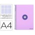 Cuaderno espiral liderpapel a4 antartik tapa dura 80h 90gr cuadro 4mm con margen color lavanda