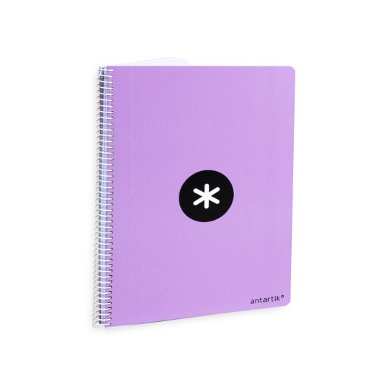 Cuaderno espiral liderpapel a4 antartik tapa dura 80h 90gr cuadro 4mm con margen color lavanda