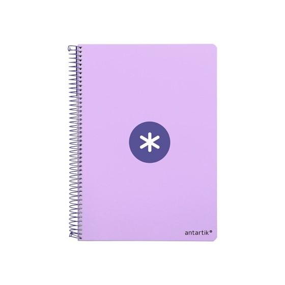 Cuaderno espiral liderpapel a4 antartik tapa dura 80h 90gr cuadro 4mm con margen color lavanda