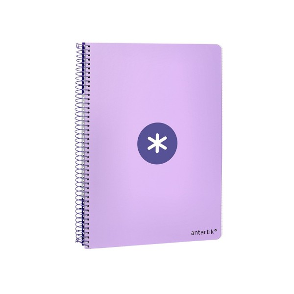 Cuaderno espiral liderpapel a4 antartik tapa dura 80h 90gr cuadro 4mm con margen color lavanda