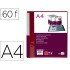 Carpeta liderpapel 60 fundas canguro pp din a4 rojo translucido portada y lomo personalizable