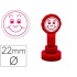 Sello artline emoticono sonrisa color rojo 22 mm diametro