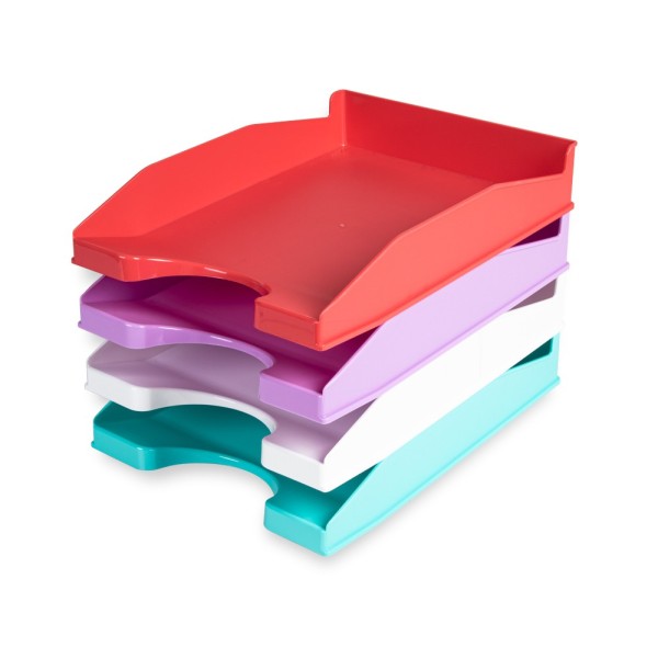 Bandeja sobremesa plastico q-connect lavanda opaco 240x70x340 mm