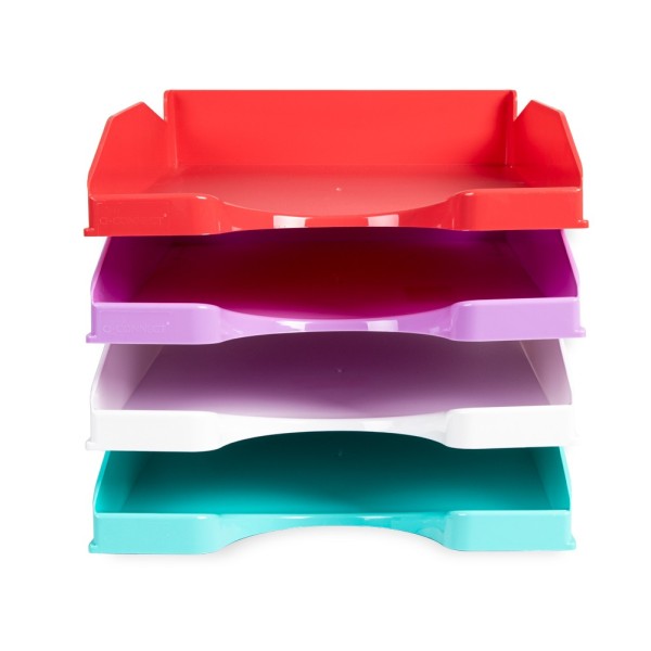 Bandeja sobremesa plastico q-connect lavanda opaco 240x70x340 mm