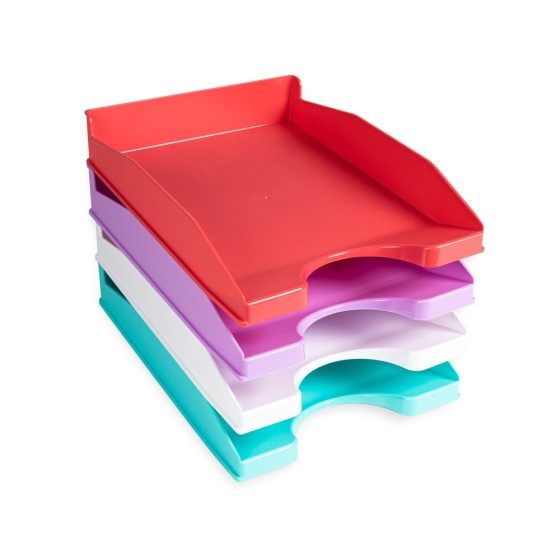 Bandeja sobremesa plastico q-connect lavanda opaco 240x70x340 mm