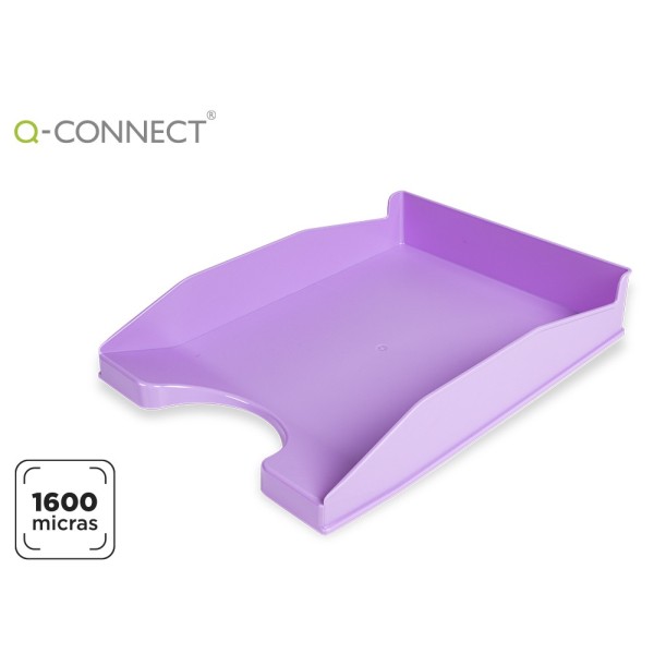 Bandeja sobremesa plastico q-connect lavanda opaco 240x70x340 mm
