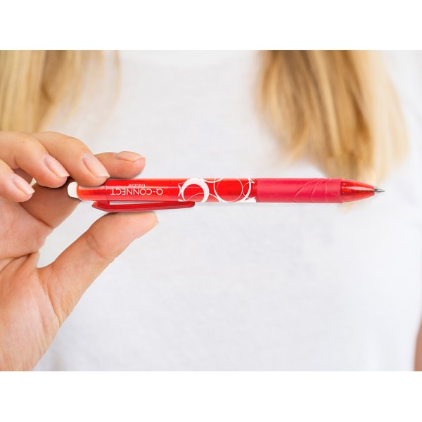 Boligrafo q-connect retractil borrable 0,7 mm color rojo