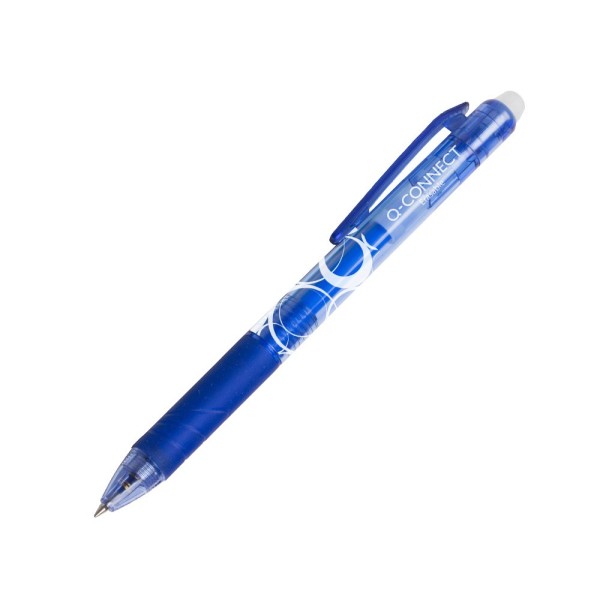 Boligrafo q-connect retractil borrable 0,7 mm color azul