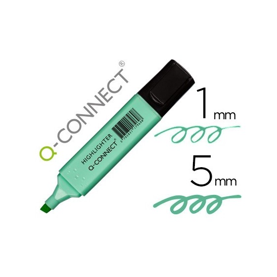 Rotulador q-connect fluorescente pastel azul punta biselada