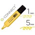 Rotulador q-connect fluorescente pastel amarillo punta biselada