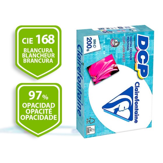 Papel fotocopiadora clairefontaine din a4 200 gr paquete de 250 hojas