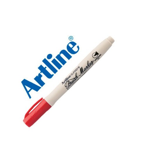 Rotulador artline supreme brush pintura base de agua punta tipo pincel trazo variable rojo