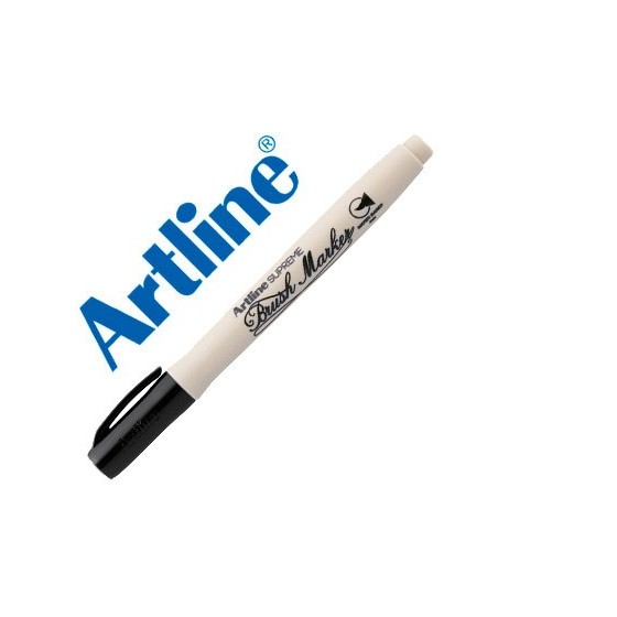 Rotulador artline supreme brush pintura base de agua punta tipo pincel trazo variable negro