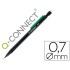 Portaminas q-connect 0,7 mm con 3 minas cuerpo negro con clip verde