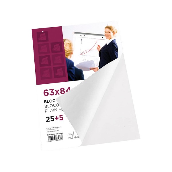 Bloc congreso liderpapel liso 63x84cm 25+5 hojas 80g/m2