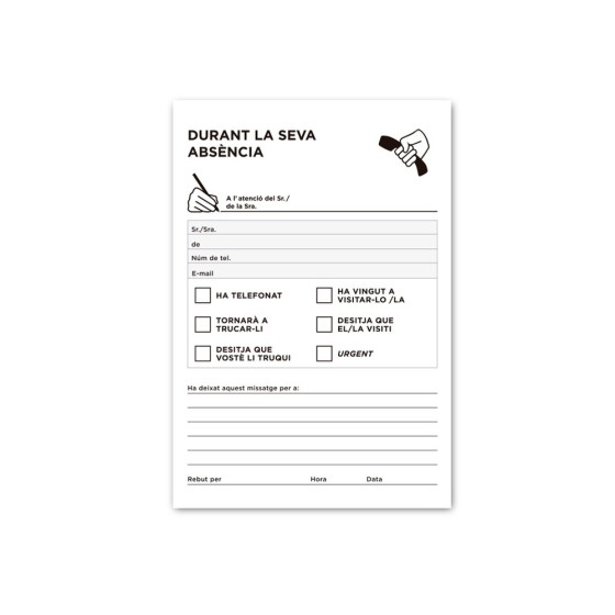Talonario liderpapel ausentes 8º original t103 texto en catalan